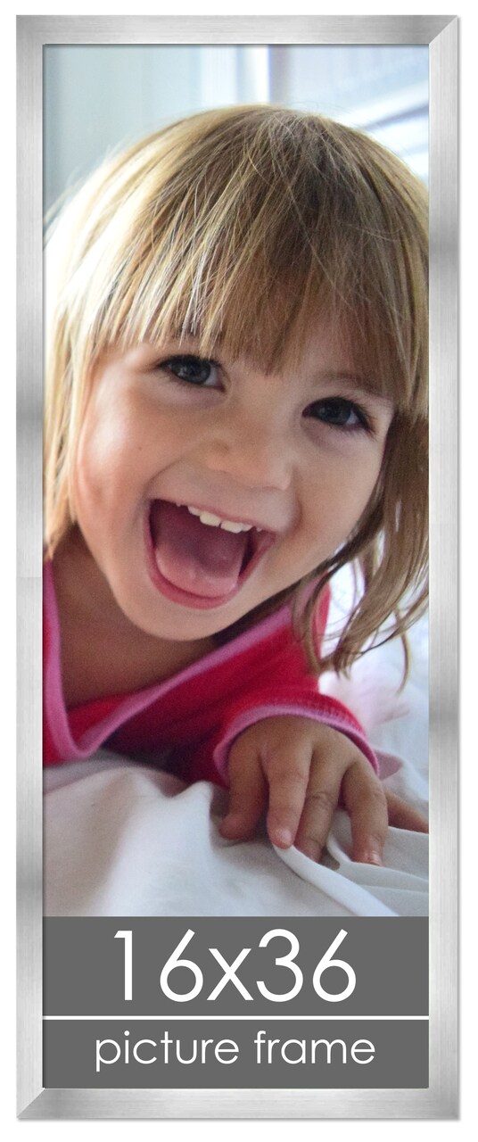 16x36 Silver Wood Panoramic Frame - UV Acrylic, Foam Board Backing, Hanging Hardware